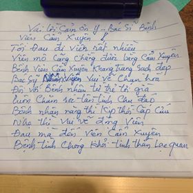 Lời tâm tình Bệnh nhân dành cho Khoa YHDT