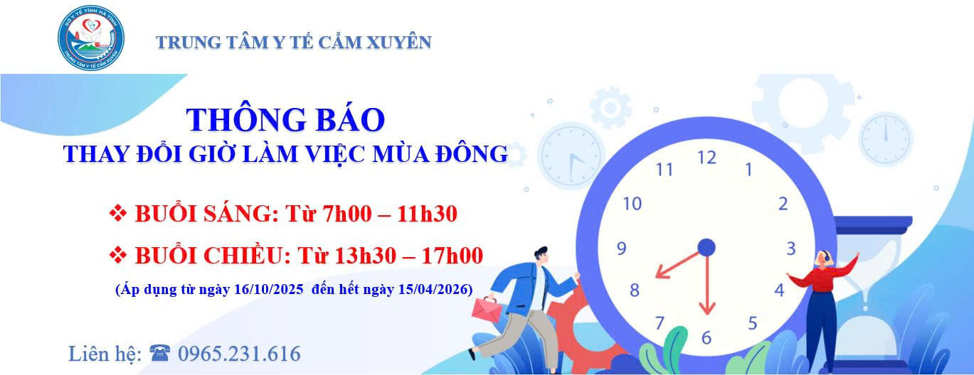 THÔNG BÁO GIỜ LÀM VIỆC MÙA ĐÔNG