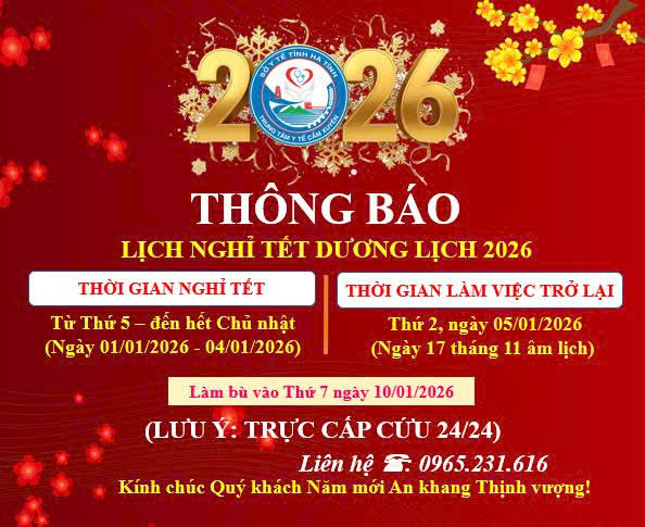 THÔNG BÁO LỊCH NGHỈ TẾT DƯƠNG LỊCH 2026